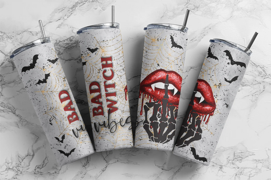 CUSTOMIZABLE BAD WITCH VIBES HOT AND COLD TUMBLERS - Crazy Kat Design Co