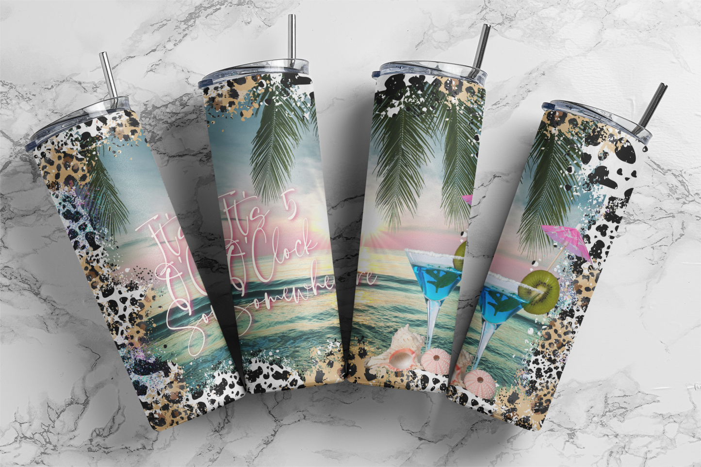 CUSTOMIZABLE IT'S 5 O'CLOCK SOMEWHERE HOT AND COLD TUMBLER