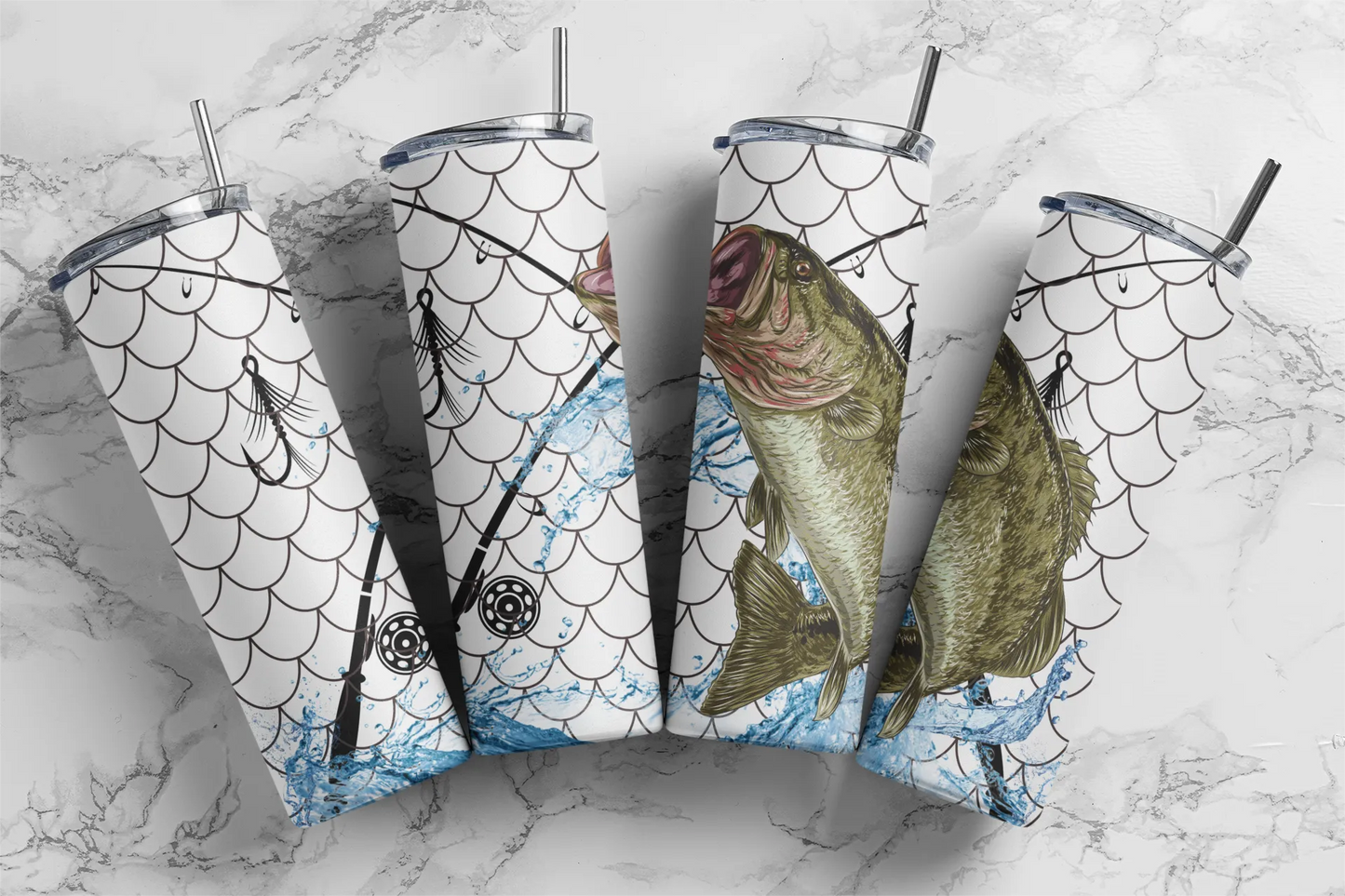 CUSTOMIZABLE FISHING HOT AND COLD TUMBLER - Crazy Kat Design Co