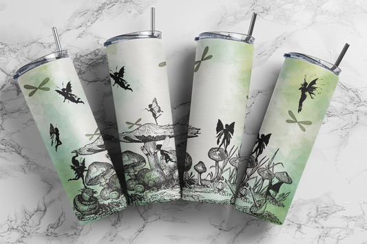 CUSTOMIZABLE FAIRES GREEN FOREST HOT AND COLD TUMBLERS