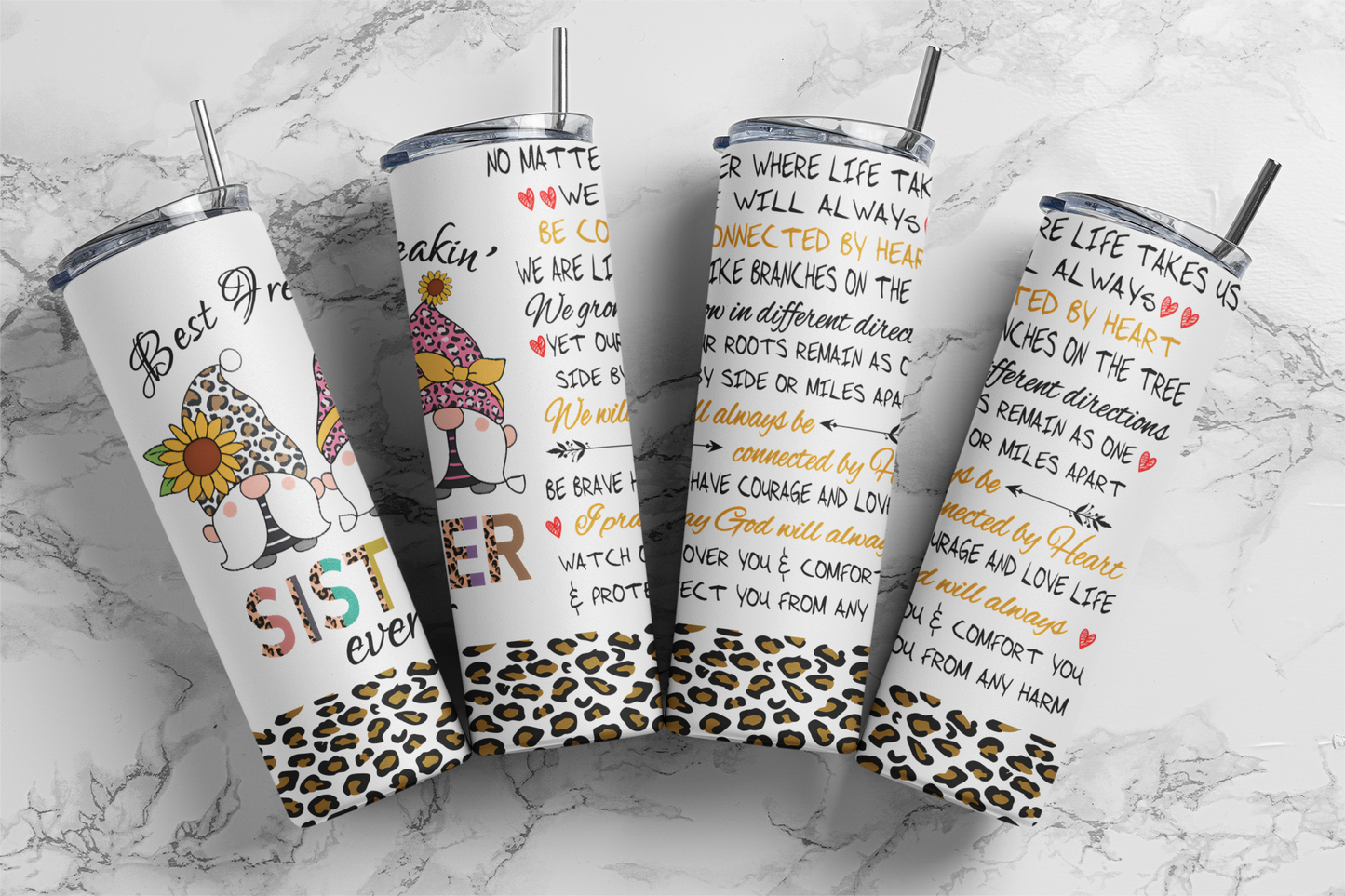 CUSTOMIZABLE BEST FREAKIN' SISTER EVER GNOMES HOT AND COLD TUMBLERS