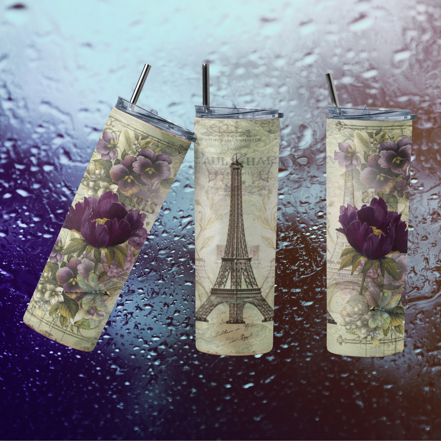 CUSTOMIZABLE EIFFEL TOWER, PARIS FRANCE HOT AND COLD TUMBLERS
