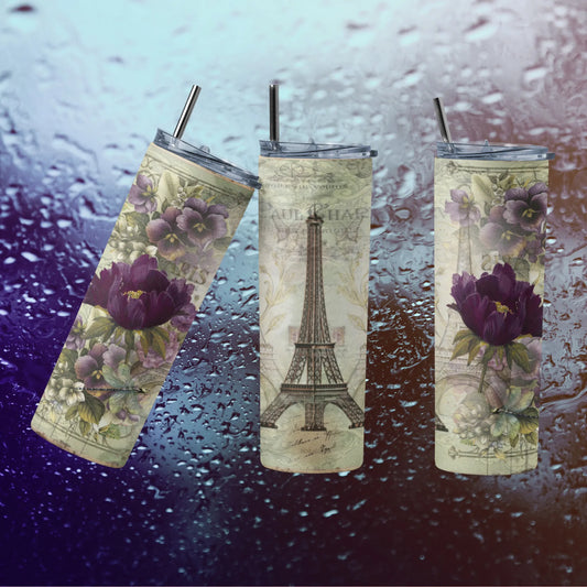 CUSTOMIZABLE EIFFEL TOWER, PARIS FRANCE HOT AND COLD TUMBLERS - Crazy Kat Design Co