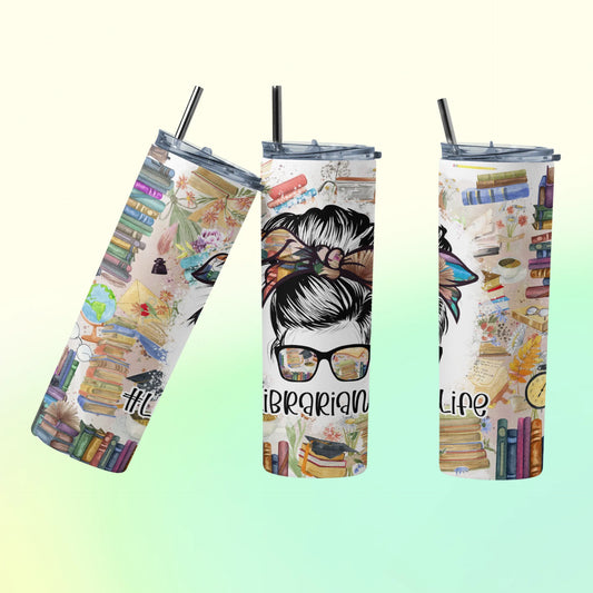 CUSTOMIZABLE LIBRARIAN TUMBLER - Crazy Kat Design Co