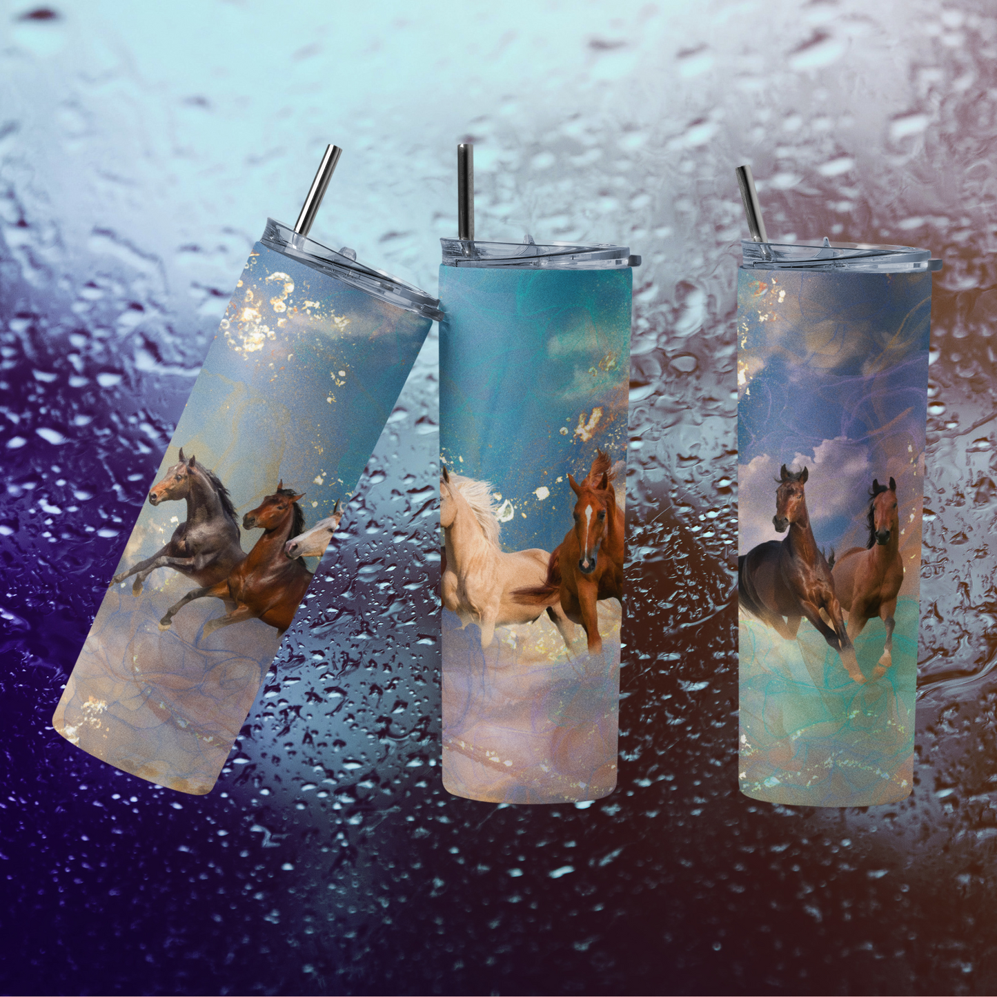 CUSTOMIZABLE HORSES HOT AND COLD TUMBLER