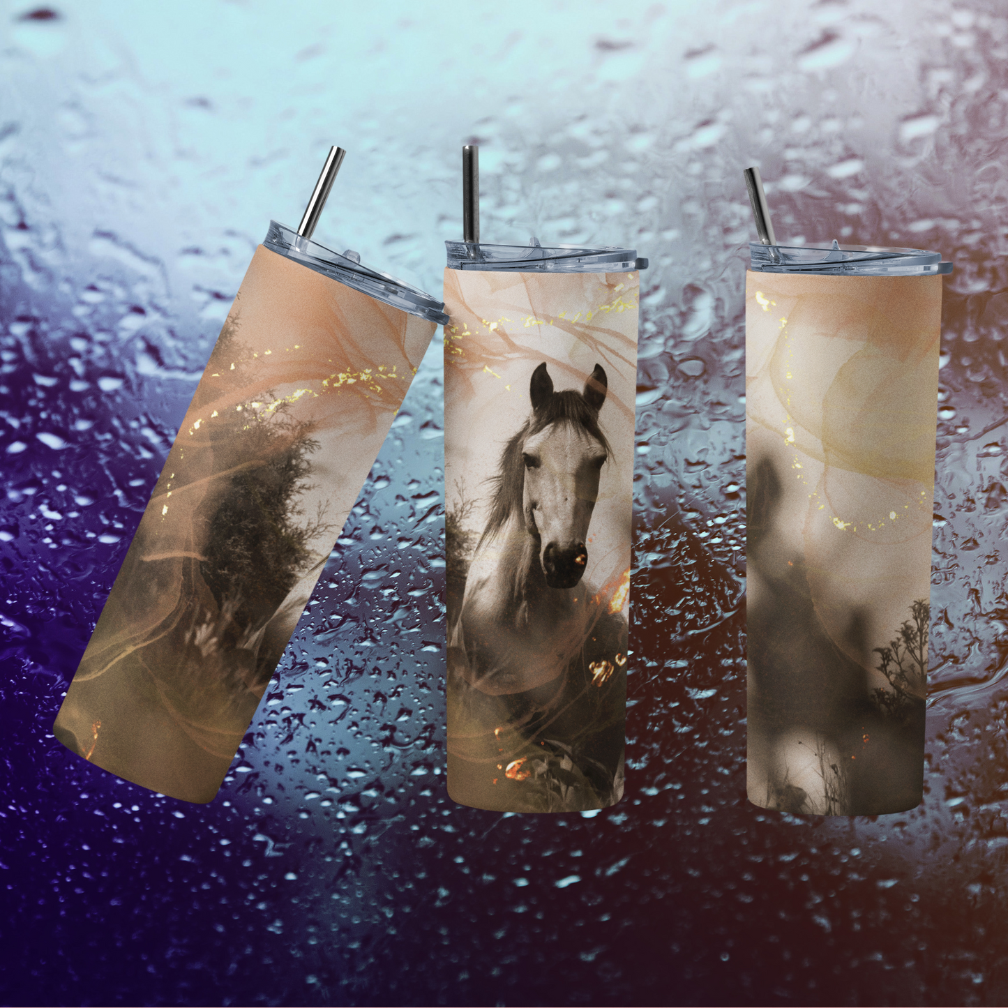CUSTOMIZABLE HORSES HOT AND COLD TUMBLER