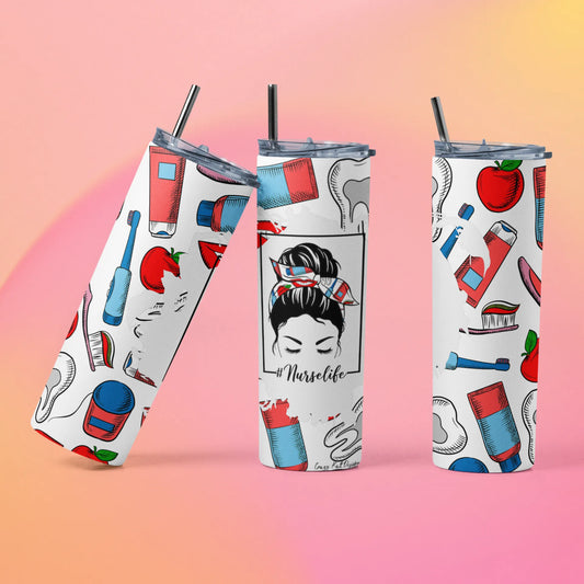 CUSTOMIZABLE Team NURSE LIFE/ DENTAL ASSISTANT HOT AND COLD TUMBLER - Crazy Kat Design Co