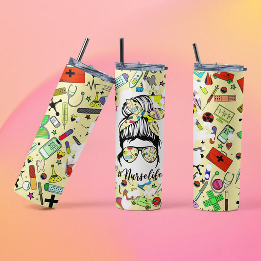 Customizable NURSE LIFE HOT AND COLD TUMBLER - Crazy Kat Design Co