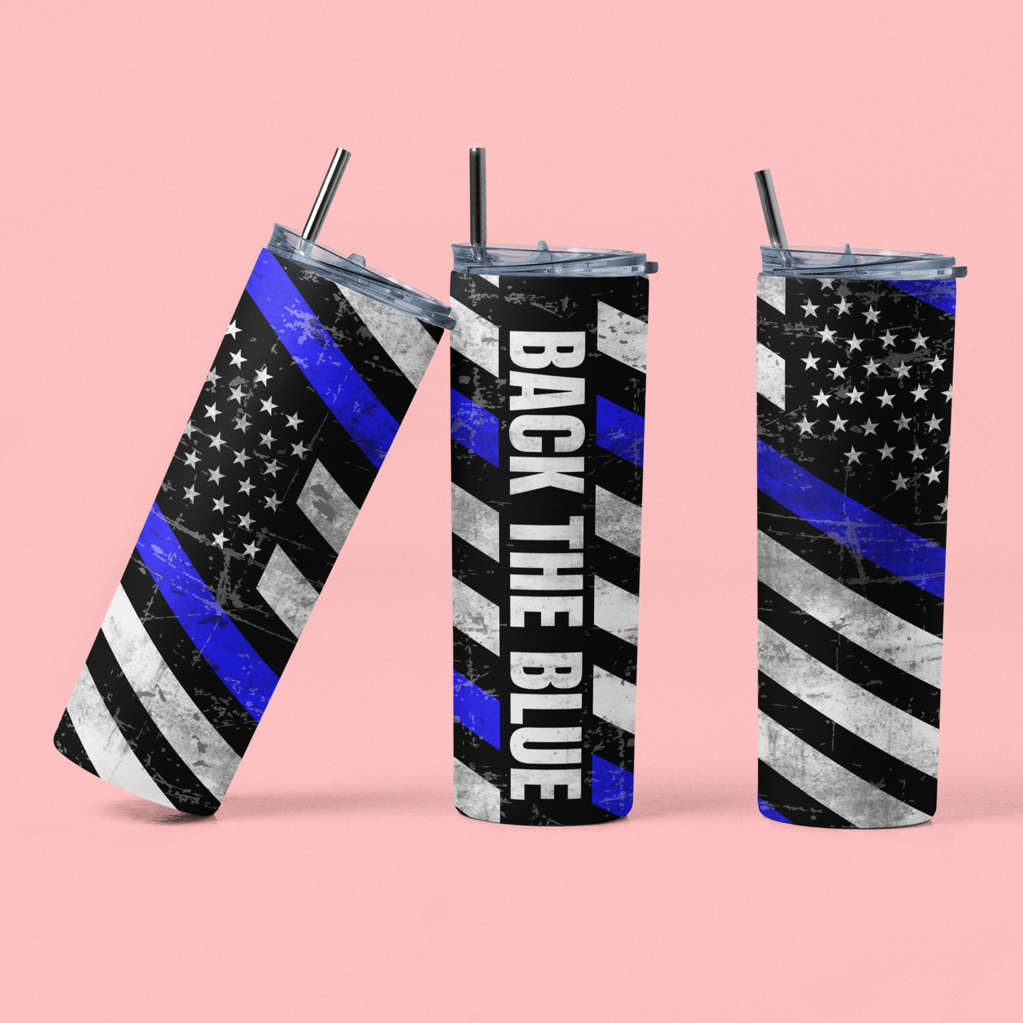 CUSTOMIZABLE BACK THE BLUE HOT AND COLD TUMBLER