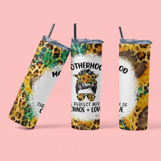 CUSTOMIZABLE MOTHERHOOD MESSY BUN TUMBLER - Crazy Kat Design Co