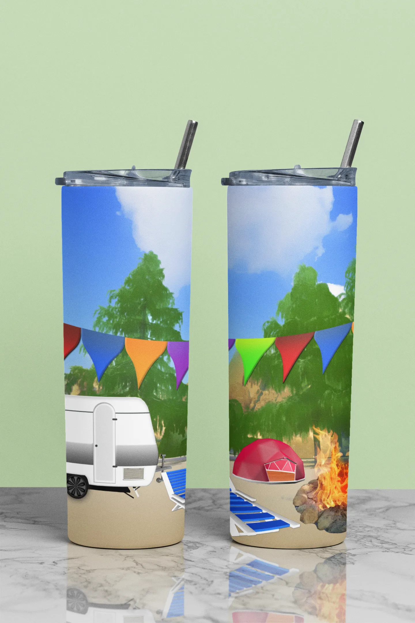 CUSTOMIZABLE CAMPING HOT AND COLD TUMBLER - Crazy Kat Design Co