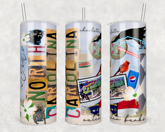 CUSTOMIZABLE REPRESENT THE STATE OF NORTH CAROLINA HOT AND COLD TUMBLER