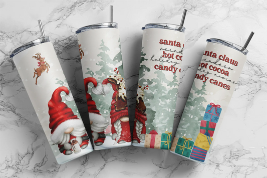 CUSTOMIZABLE SANTA CLAUS, HOT COCOA, AND CANDY CANES HOT AND COLD TUMBLERS - Crazy Kat Design Co