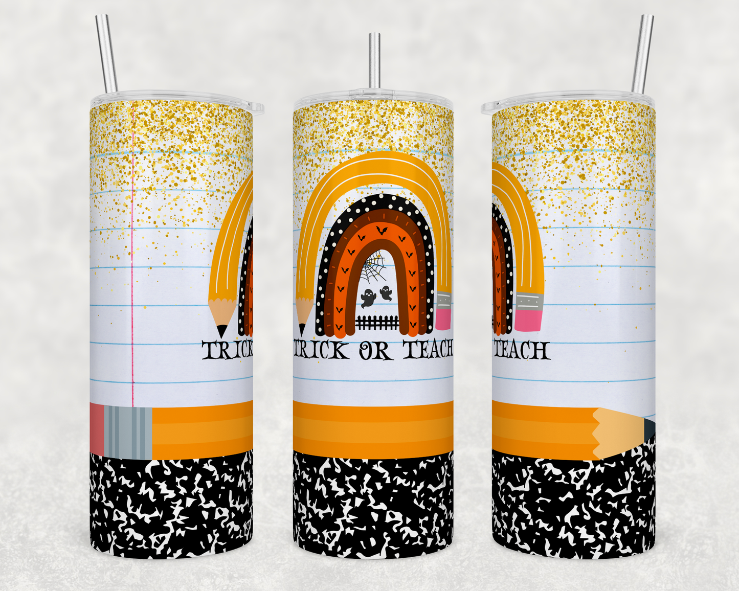 CUSTOMIZABLE TRICK OR TEACH HOT AND COLD TUMBLERS - Crazy Kat Design Co