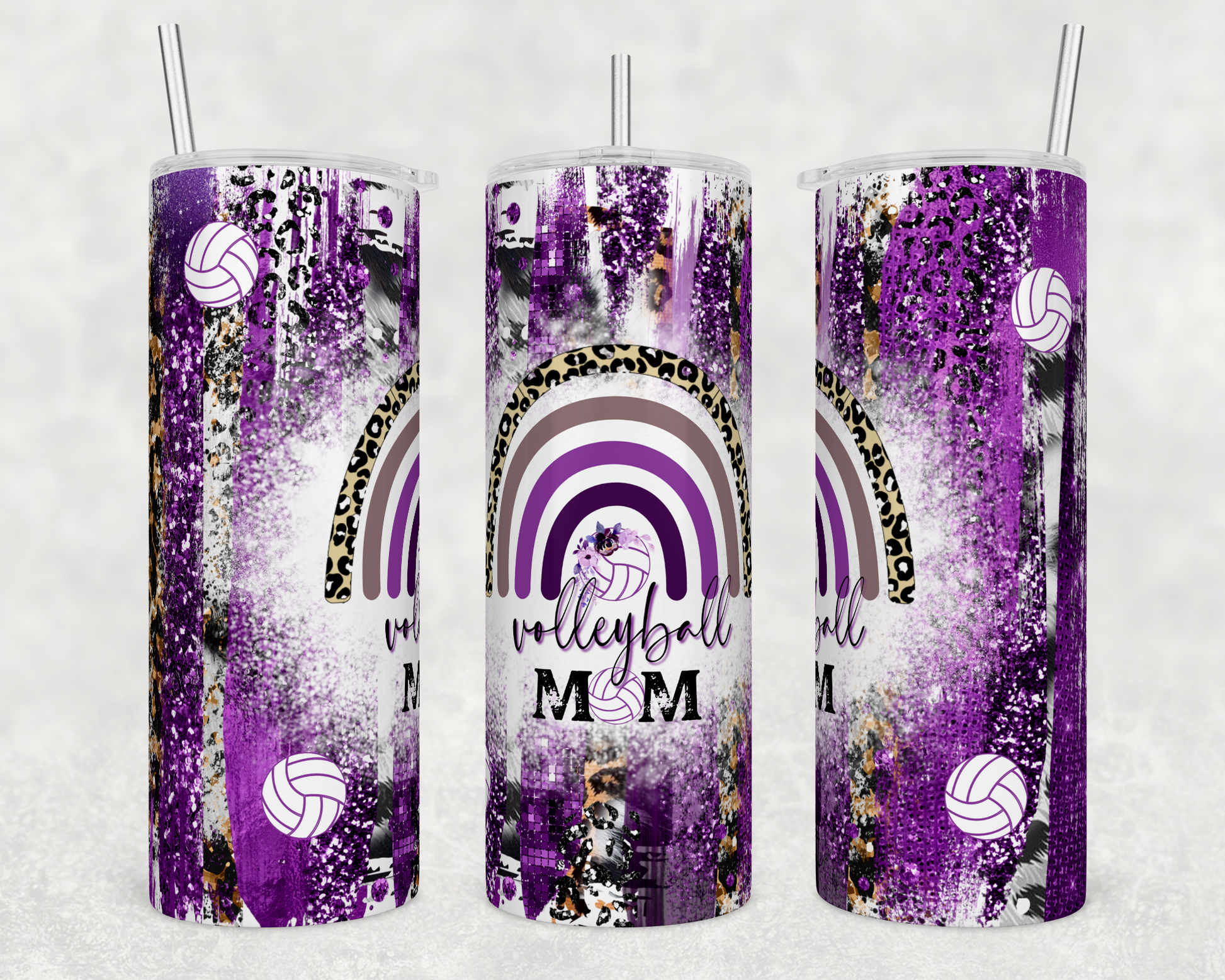 CUSTOMIZABLE VOLLEYBALL MOM HOT AND COLD TUMBLERS - Crazy Kat Design Co